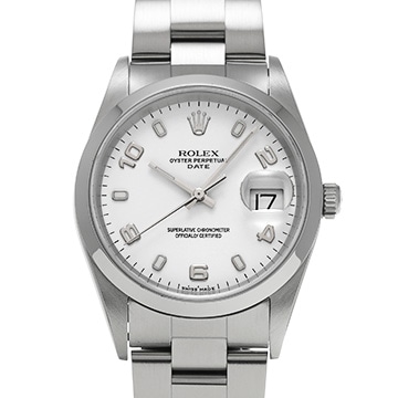 ロレックス オイスターパーペチュアル デイト 15200 ホワイト メンズ 時計 【中古】【wristwatch】