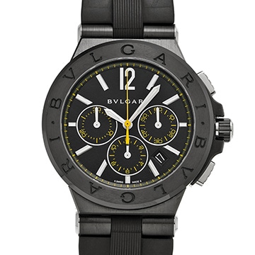 ブルガリ ディアゴノ ウルトラネロ クロノグラフ DG42BBSCVDCH ブラック メンズ 時計 【中古】【wristwatch】