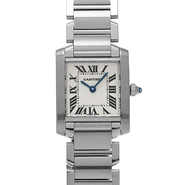 カルティエ タンクフランセーズ SM　 W51008Q3 ホワイト レディース 時計 【中古】【wristwatch】