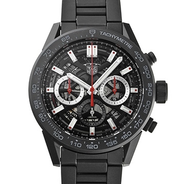 タグ ホイヤー カレラ キャリバーホイヤー02 クロノグラフ CBG2A90.BH0653 スケルトン メンズ 時計 【中古】【wristwatch】
