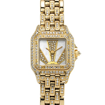 カルティエ パンテール ドゥ カルティエ SM WF3138FR ホワイトシェル/ダイヤモンド レディース 時計 【中古】【wristwatch】