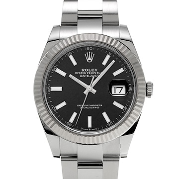 ロレックス デイトジャスト 41 126334 ブライトブラック メンズ 時計 【中古】【wristwatch】