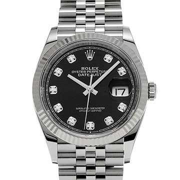ロレックス デイトジャスト 36 126234G ブライトブラック/ダイヤモンド メンズ 時計 【中古】【wristwatch】