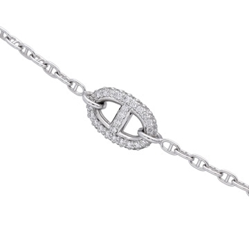 エルメス ニューファランドール ブレスレット #SH シルバー K18ホワイトゴールド WG レディース ジュエリー 【中古】【jewelry】