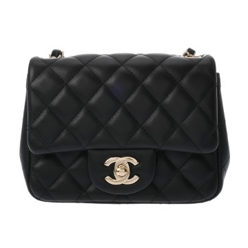 シャネル マトラッセ ミニ クラシック ハンドバッグ 17cm ブラック A35200 ラムスキン レディース バッグ 【中古】【bag】