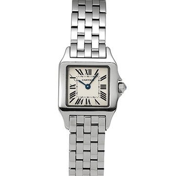 カルティエ サントス ドゥモワゼル SM W25064Z5 ホワイト レディース 時計 【中古】【wristwatch】