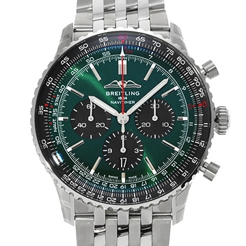 ブライトリング ナビタイマー B01 クロノグラフ 46 AB0137241L1A1 グリーン メンズ 時計 【中古】【wristwatch】