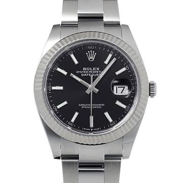 ロレックス デイトジャスト 41 126334 ブライトブラック メンズ 時計 【中古】【wristwatch】