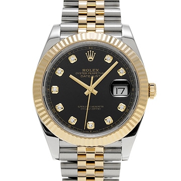ロレックス デイトジャスト 41 126333G ブラック/ダイヤモンド メンズ 時計 【中古】【wristwatch】