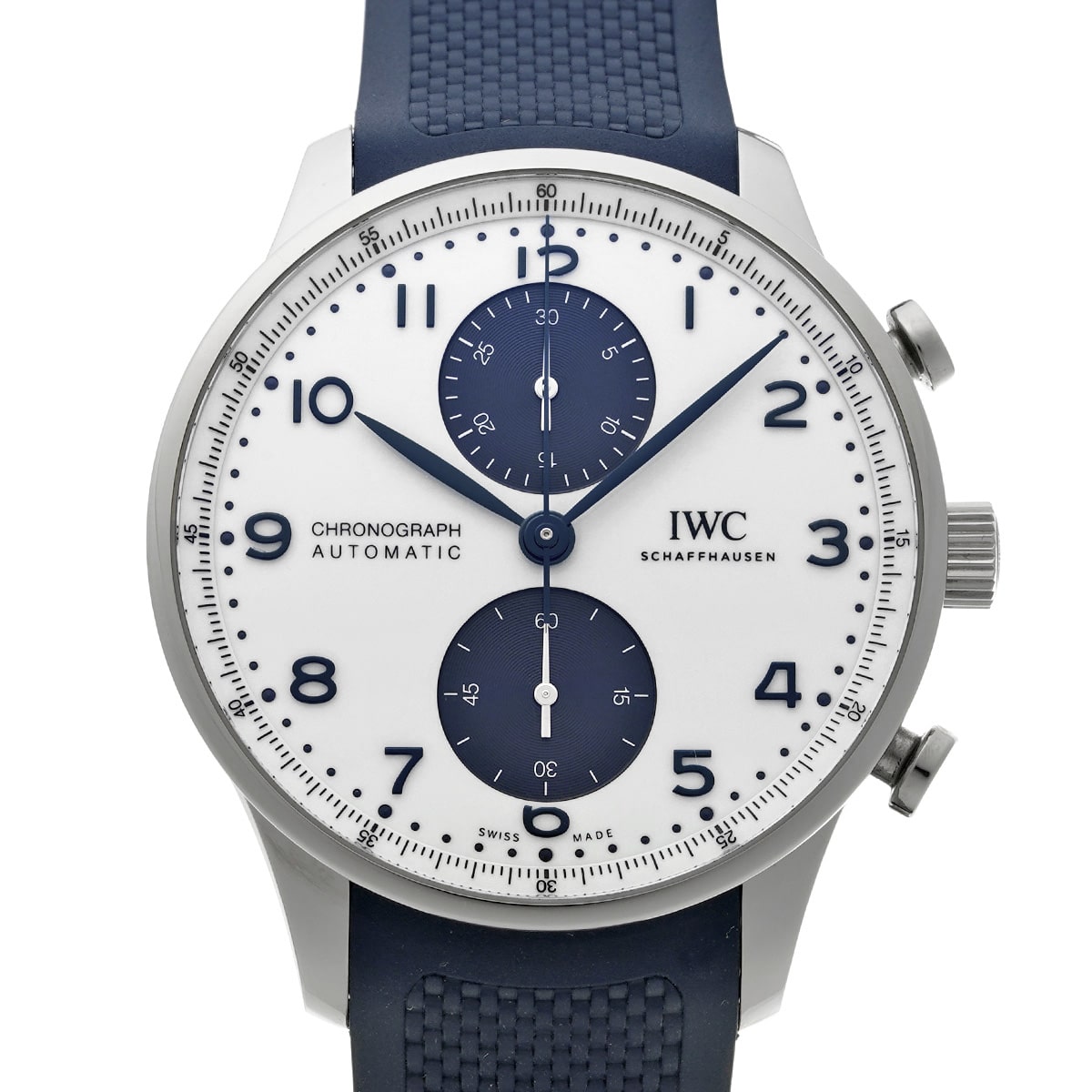 IWC ポルトギーゼ クロノグラフ IW371620 ホワイト/ブルー メンズ 時計 【中古】【wristwatch】