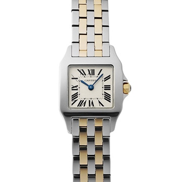 カルティエ サントス ドゥモワゼル SM W25066Z6 アイボリー レディース 時計 【中古】【wristwatch】