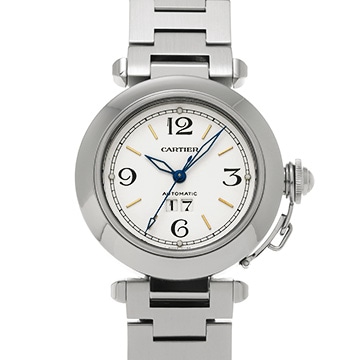 カルティエ パシャC ビッグデイト W31044M7 ホワイト ユニセックス 時計 【中古】【wristwatch】
