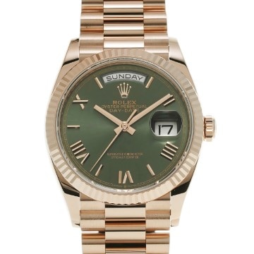 ロレックス デイデイト 36 128235 オリーブグリーン メンズ 時計 【中古】【wristwatch】