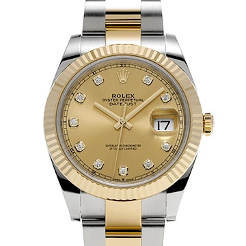 ロレックス デイトジャスト 41 126333G シャンパン/ダイヤモンド メンズ 時計 【中古】【wristwatch】