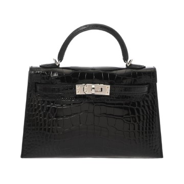 エルメス ミニケリー2 2WAY ブラック アリゲーターリセ レディース バッグ 【未使用】【bag】