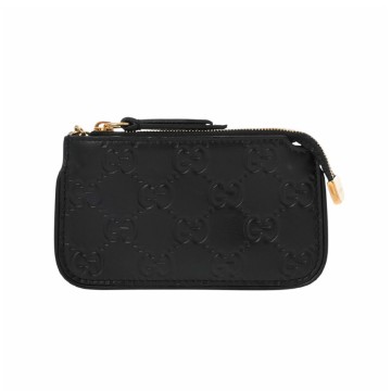グッチ グッチシマ 小銭入れ ブラック 447964 レザー ユニセックス 財布 【中古】【purse】