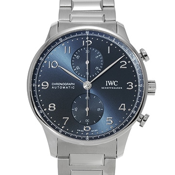 IWC ポルトギーゼ クロノグラフ IW371617 ブルー メンズ 時計 【中古】【wristwatch】