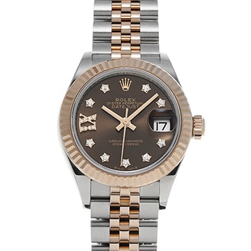 ロレックス レディ デイトジャスト 28 279171G チョコレート/ダイヤモンド レディース 時計 【中古】【wristwatch】