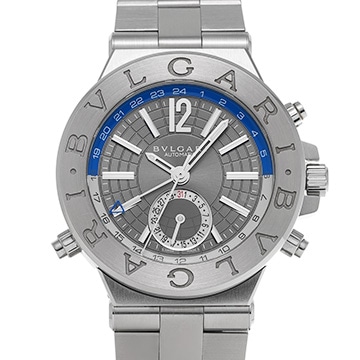 ブルガリ ディアゴノ GMT DG40SGMT グレー メンズ 時計 【中古】【wristwatch】