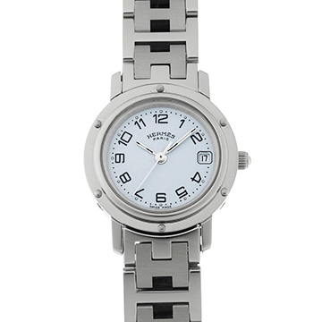 エルメス クリッパー CL4.210 ホワイト レディース 時計 【中古】【wristwatch】