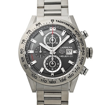 タグ ホイヤー カレラ キャリバーホイヤー01 クロノグラフ CAR208Z.BF0719 グレー メンズ 時計 【中古】【wristwatch】