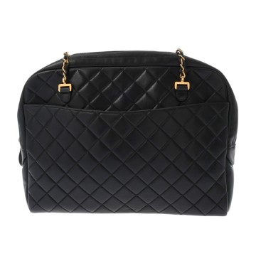 シャネル マトラッセ チェーンショルダー ブラック ラムスキン レディース バッグ 【中古】【bag】