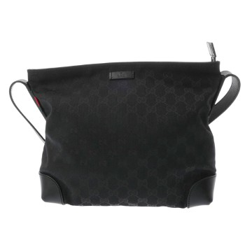 グッチ GGキャンバス ブラック 337598 GGキャンバス/レザー メンズ バッグ 【中古】【bag】