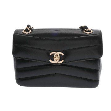 シャネル スモールフラップバッグ ブラック AS3214 ラムスキン レディース バッグ 【中古】【bag】