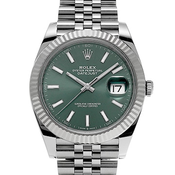 ロレックス デイトジャスト 41 126334 ミントグリーン メンズ 時計 【中古】【wristwatch】