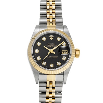 ロレックス デイトジャスト 69173G ブラック/ダイヤモンド レディース 時計 【中古】【wristwatch】