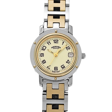 エルメス クリッパー CL4.220 アイボリー レディース 時計 【中古】【wristwatch】