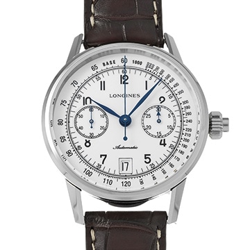 ロンジン ヘリテージ コラムホイール クロノグラフ L2.800.4.23.2 ホワイト メンズ 時計 【中古】【wristwatch】
