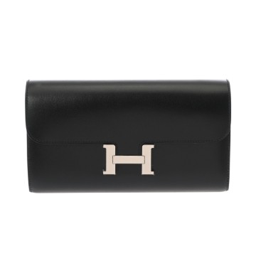 エルメス コンスタンス ロングトゥーゴー  ブラック ヴォーエプソン レディース 財布 【中古】【purse】