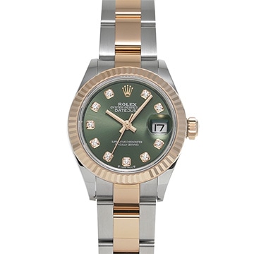 ロレックス レディ デイトジャスト 28 279171G オリーブグリーン/ダイヤモンド レディース 時計 【新品】【wristwatch】
