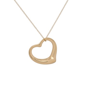 ティファニー オープンハート ネックレス ゴールド K18イエローゴールド YG レディース ジュエリー 【中古】【jewelry】