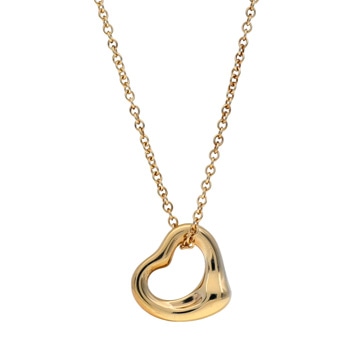 ティファニー オープンハートネックレス  イエロー K18イエローゴールド YG レディース ジュエリー 【中古】【jewelry】
