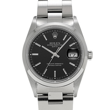 ロレックス オイスターパーペチュアル デイト 15200 ブラック メンズ 時計 【中古】【wristwatch】