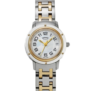 エルメス クリッパー 035320WW00 ホワイトシェル レディース 時計 【中古】【wristwatch】