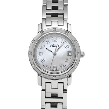 エルメス クリッパー ナクレ CL4.230.212/3796 ホワイトシェル レディース 時計 【中古】【wristwatch】