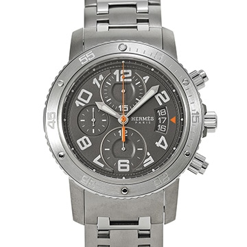 エルメス クリッパー ダイバー クロノグラフ CP2.941 グレー メンズ 時計 【中古】【wristwatch】