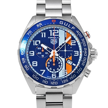 タグ ホイヤー フォーミュラ1 クロノグラフ ガルフエディション CAZ101AT.BA0842 ブルー メンズ 時計 【中古】【wristwatch】