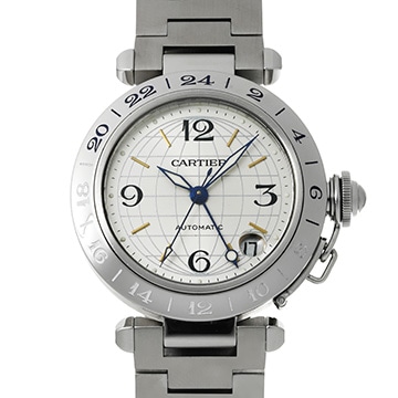 カルティエ パシャC メリディアン GMT W31029M7 シルバー ユニセックス 時計 【中古】【wristwatch】