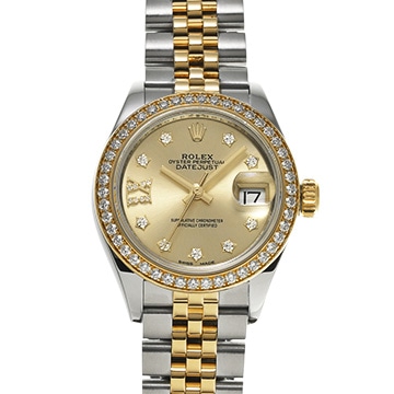 ロレックス レディ デイトジャスト 28 279383RBR シャンパン/ダイヤモンド レディース 時計 【中古】【wristwatch】
