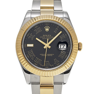 ロレックス デイトジャストII 116333 ブラック メンズ 時計 【中古】【wristwatch】