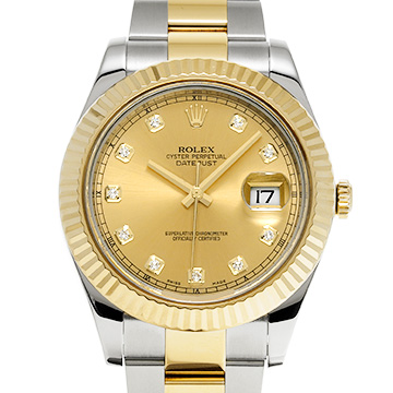 ロレックス デイトジャストII 116333G シャンパン/ダイヤモンド メンズ 時計 【中古】【wristwatch】
