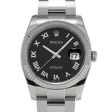 ロレックス デイトジャスト 116234 ブラックコンピュータ メンズ 時計 【中古】【wristwatch】