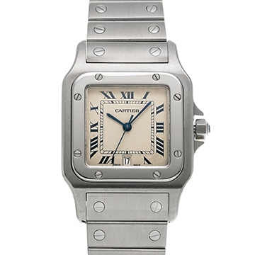 カルティエ サントス ガルベ LM W20018D6 アイボリー レディース 時計 【中古】【wristwatch】