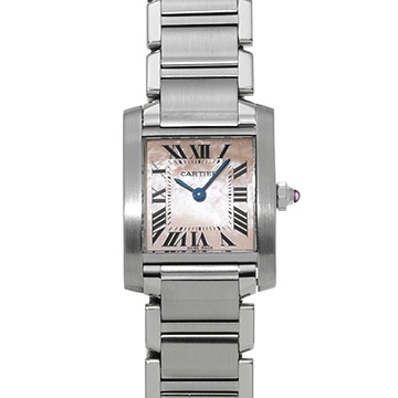 カルティエ タンクフランセーズ SM　 W51028Q3 ピンクシェル レディース 時計 【中古】【wristwatch】