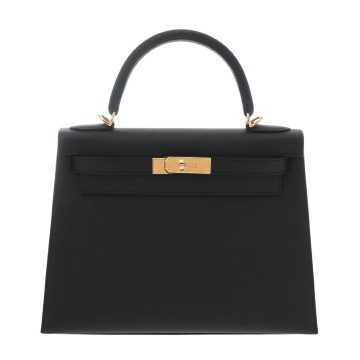 エルメス ケリー 28 外縫い ブラック ヴォーエプソン レディース バッグ 【新品】【bag】