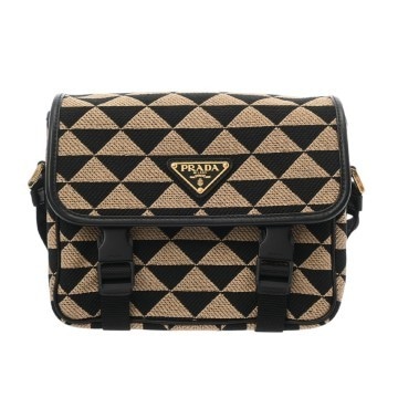 プラダ ショルダーバッグ ブラック/コルダ 2VD034 エンブロイダリーファブリック レディース バッグ 【中古】【bag】